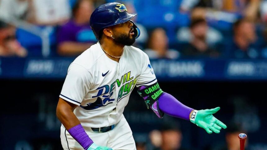 Junior Caminero conecta su jonrón 20 en la MLB con Tampa Bay
