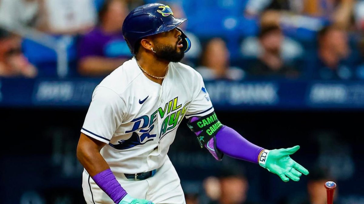 Junior Caminero conecta su jonrón 20 en la MLB con Tampa Bay