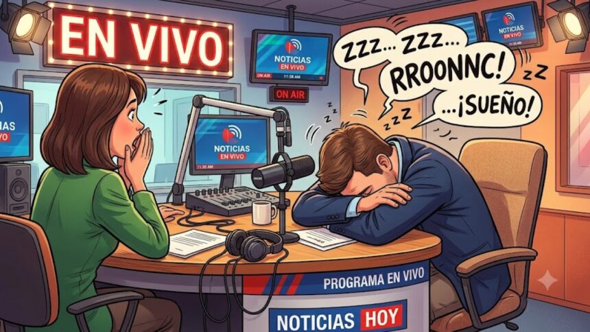 Comunicador se queda dormido y ronca durante programa en vivo